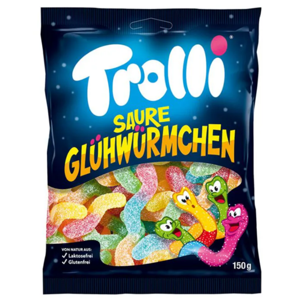 Trolli Zure wormen 150 gram - 24 stuks - Afbeelding 1
