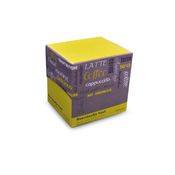 Roersticks hout 110 mm (dun) 2000 stuks in dispenserdoos - Afbeelding 1