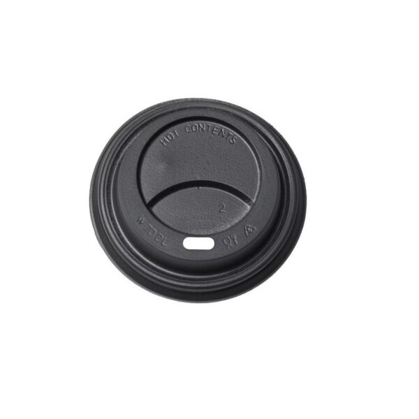 Deksel zwart 150/180ml 70,3mm tbv kartonnen beker 1000 stuks - Afbeelding 1
