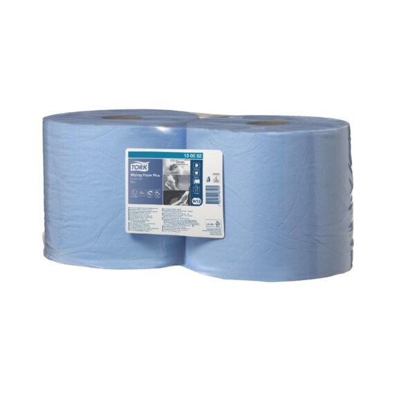 Tork Poetsrol blauw 2 laags 255 meter x 24 cm 750 vels 2 rollen - Afbeelding 1