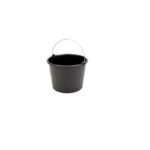Emmer rond zwart 12 liter met metalen handvat