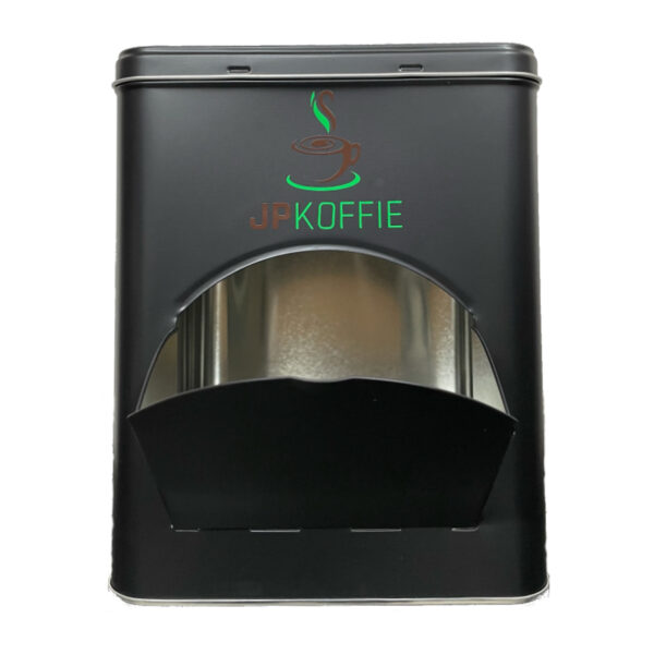 Dispenserblik met klep en scharnierende deksel zwart - Afbeelding 1