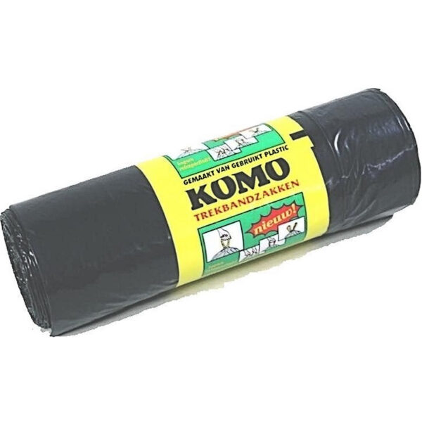 KOMO Afvalzak met trekband 60 x80 cm 15 stuks 1 rol - Afbeelding 1