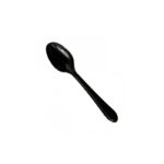 Lepel plastic 17 cm re usable zwart 50 stuks