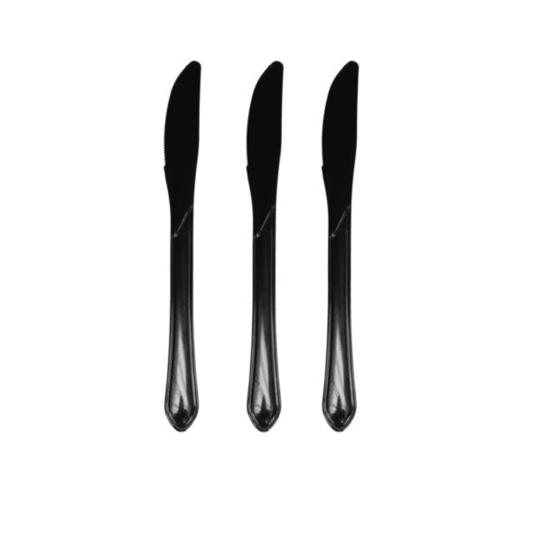 Mes plastic 195 cm re usable zwart 50 stuks - Afbeelding 1