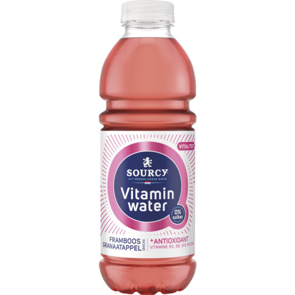 Sourcy Vitamin water Framboos-Granaatappel 6 x 0,50 liter - Afbeelding 1