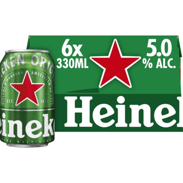 Heineken blik 6 x 4 x 0,33 liter - Afbeelding 1