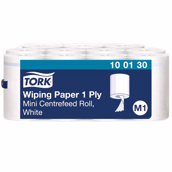 Tork 100130 Poetspapier Minirol centrefeed wit 1 lgs M1 - 11 x 120 m - Afbeelding 1