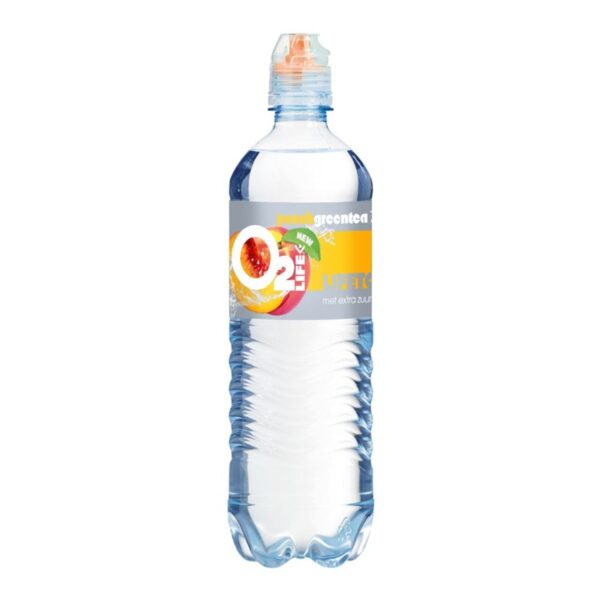 O2 Life Peach - Green Tea petfles 6 x 0,75 liter - Afbeelding 1