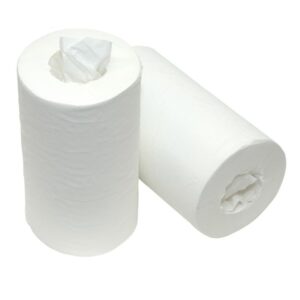 Mini Poetsrol 1 laags coreless 120m x 20cm cellulose 12 stuks
